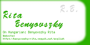 rita benyovszky business card